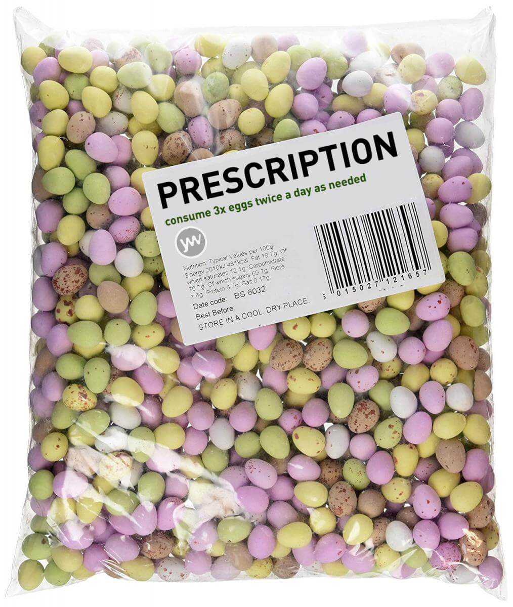 easter eggs for pharmacists - mini eggs - prescription chocolate